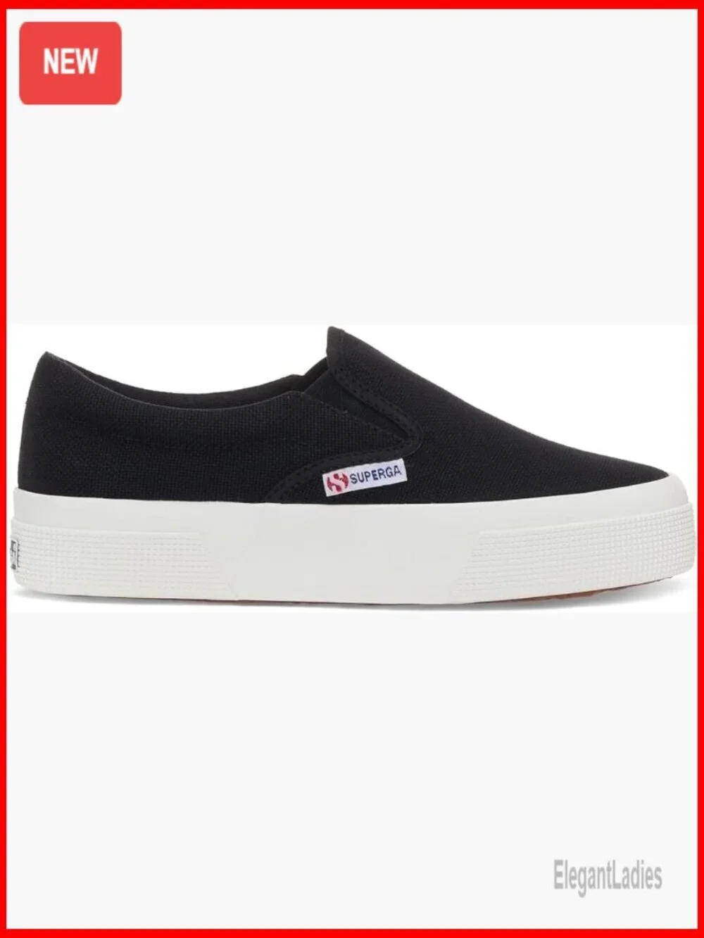 Platform Slip-On Sneakers with Wedge Sole, Cotton Canvas